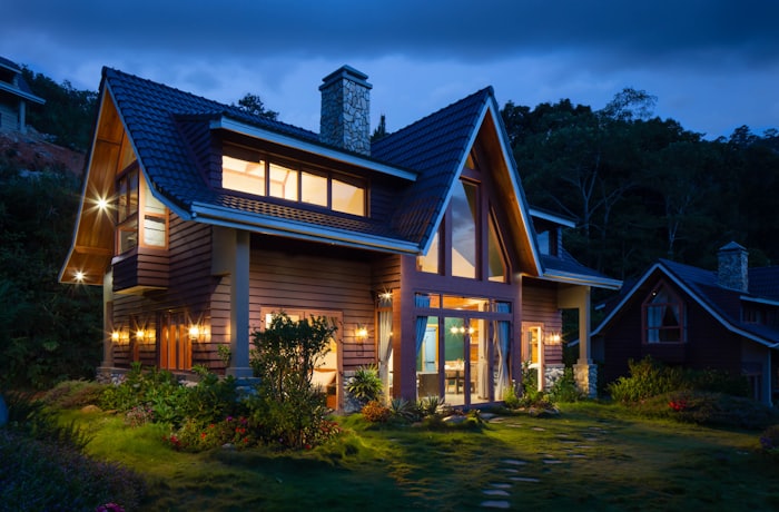 Modern home and villa with security installation